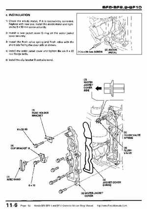 Honda BF8, BF9.9 and BF10 Outboard Motors Shop Manual., Page 182