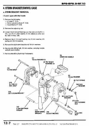 Honda BF8, BF9.9 and BF10 Outboard Motors Shop Manual., Page 207