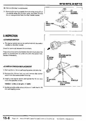 Honda BF8, BF9.9 and BF10 Outboard Motors Shop Manual., Page 248