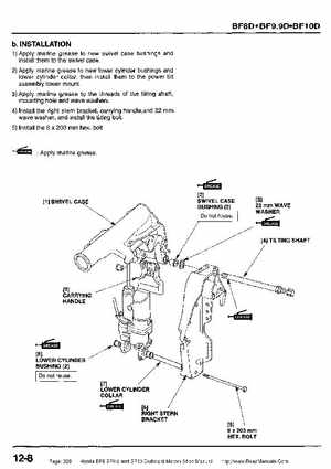 Honda BF8, BF9.9 and BF10 Outboard Motors Shop Manual., Page 328
