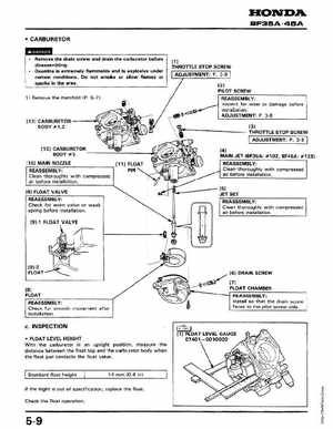 Honda Outboards BF40A/BF50A Service Manual, Page 78