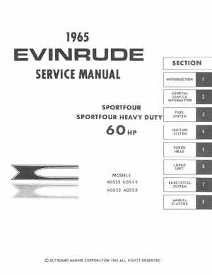 1965 Evinrude SportFour Heavy Duty 60 HP Outboards Service Manual, 4204, Page 1