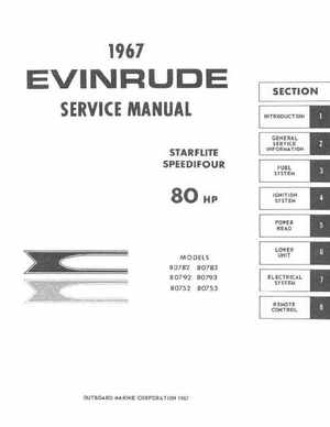1967 Evinrude StarFlite 80 HP Outboards Service Manual, PN 4359, Page 1
