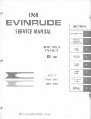 1968 Evinrude Speedifour, Starflite 85HP Service Manual, Page 1