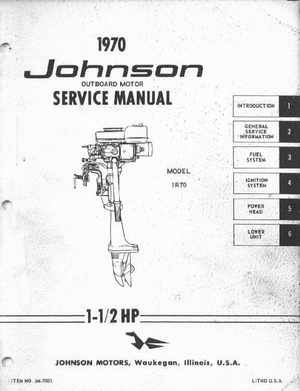 1970 Johnson 1.5 HP Outboard Motor Service Manual, Page 1
