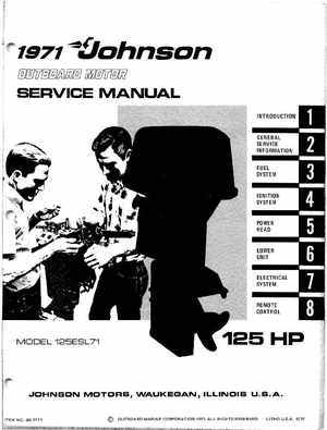 1971 Johnson 125HP outboards Service Manual, Page 1