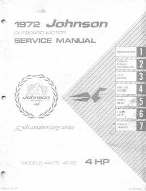 1972 Johnson 4HP Outboard Motor Service Manual, Page 1