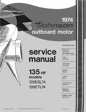 1974 Johnson 135 HP Outboard Motors Service manual, Page 1