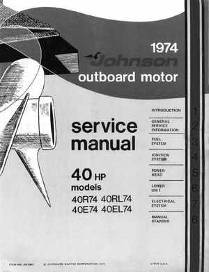 1974 Johnson 40 HP Outboard Motors Service manual, Page 1