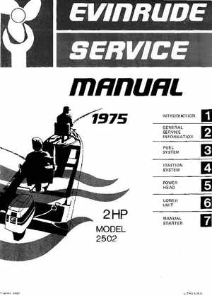1975 Evinrude 2HP Model 2502 Full Factory Service Manual, Page 1