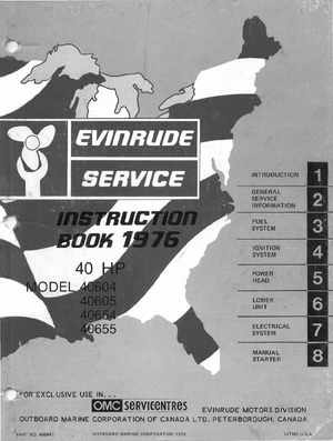 1976 Evinrude 40HP outboards Service Manual, Page 1