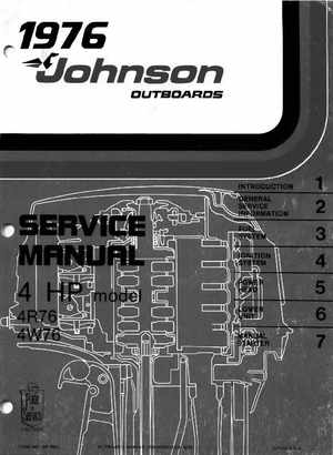 1976 Johnson 4HP 4R76, 4W76 Outboards Service Manual, Page 1