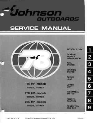 1978 Johnson 175, 200, 235 HP Outboard Service Manual, Page 1