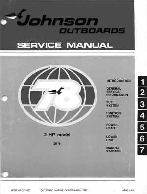 1978 Johnson 2HP outboards Service Manual, Page 1