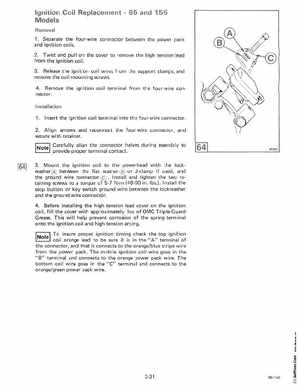1985 OMC 65, 100 and 155 HP Models Commercial Service Manual, PN 507450-D, Page 162