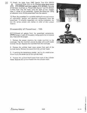 1985 OMC 65, 100 and 155 HP Models Commercial Service Manual, PN 507450-D, Page 229