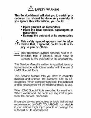 1988 Johnson/Evinrude "CC" 40 thru 55 Models Service Manual, Page 2