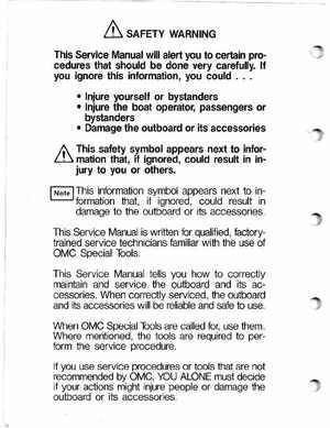 1988 Johnson Evinrude CC 60 thru 75 outboards Service Manual, Page 2