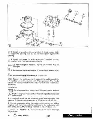 1990 Johnson Evinrude "ES" Colt/Junior thru 8 Service Manual, P/N 507870, Page 76
