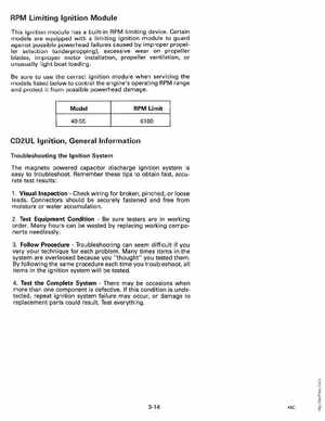 1992 Johnson Evinrude "EN" 40 thru 55 Service Manual, P/N 508143, Page 116