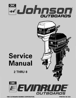 1993 Johnson Evinrude "ET" 2 thru 8 Service Manual, P/N 508281, Page 1