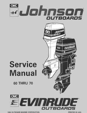1993 Johnson Evinrude "ET" 60 thru 70 Service Manual, P/N 508284, Page 1
