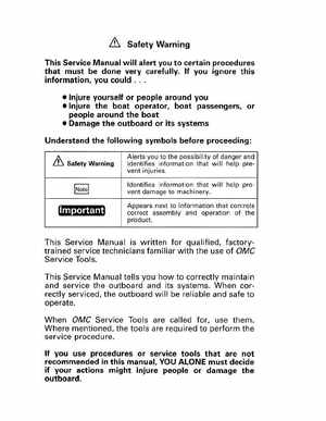 1993 Johnson Evinrude "ET" 9.9 thru 30 Service Manual, P/N 508282, Page 2