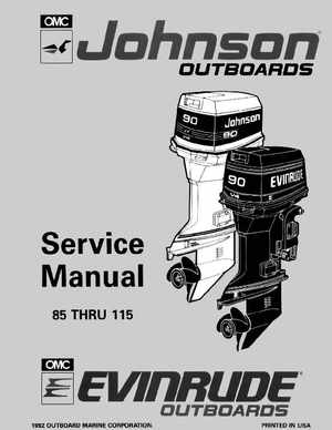 1993 Johnson Evinrude "ET" 90 degrees CV Service Manual, P/N 508285, Page 1