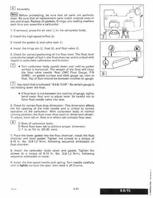 1996 Johnson Evinrude "ED" 9.9 thru 30 2-Cylinder Service Manual, P/N 507122, Page 79