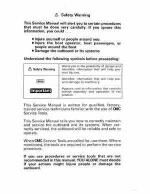1996 Johnson Evinrude "ED" 90 CV 88 thru 115 Service Manual, P/N 507126, Page 2