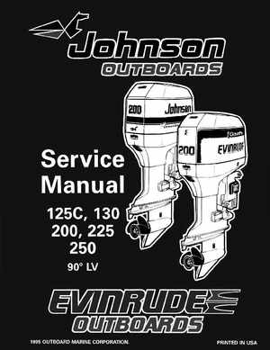 1996 Johnson Evinrude "ED" 90 LV 125C, 130, 200, 225, 250 Service Manual, P/N 507128, Page 1