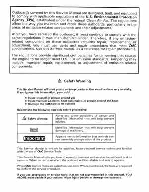 1998 Johnson Evinrude "EC" 125C, 130, 200, 225, 250 90 deg LV Service Manual, P/N 520212, Page 2