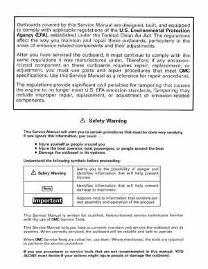 1998 Johnson Evinrude "EC" 90, 100C, 105C, 115, 150, 150C, 175 60 deg. LV Service Manual, P/N 520210, Page 2