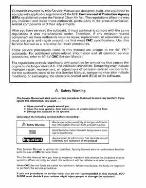 1999 "EE" Evinrude 200, 225 V6 FFI Outboards Service Manual, P/N 787025, Page 2