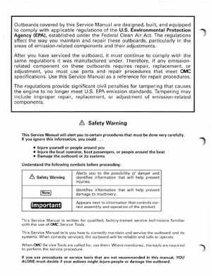 1999 EE Johnson Outboards 25, 35 3-Cylinder Service Manual, Page 2