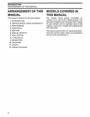 2002/2003 Johnson SN/ST 2 Stroke 3.5, 6 8 HP Outboards Service Manual, PN 5005466, Page 7