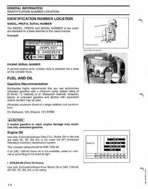 2004 SR Johnson 4 Stroke 9.9-15HP Outboards Service Manual, Page 9