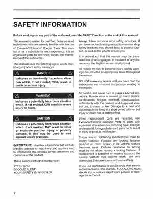 2006 Johnson SD 30 HP 4 Stroke Outboards Service Manual, PN 5006592, Page 3