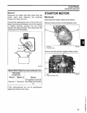 2006 Johnson SD 30 HP 4 Stroke Outboards Service Manual, PN 5006592, Page 92