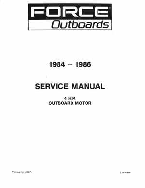 1984-1986 Mercury Force 4HP Outboards Service Manual, Page 1