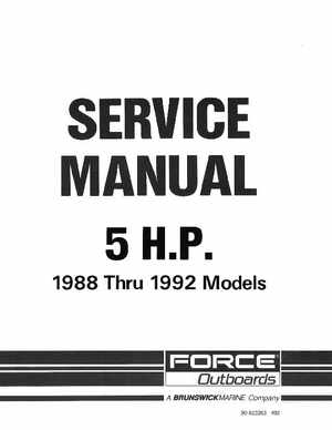 1988-1992 Mercury Force 5HP Outboards Service Manual, Page 1