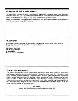 1988-1992 Mercury Force 5HP Outboards Service Manual, Page 5