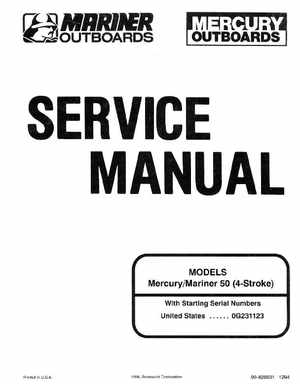 1995 Mariner Mercury Outboards Service Manual 50HP 4-Stroke, Page 1