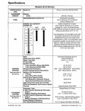 Mercury Mariner 25HP 4-Stroke Outboard Service Manual 1997, Page 7