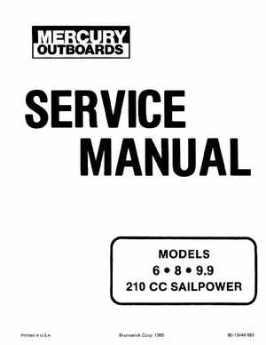 Mercury Mariner Service Manual 6, 8, 9.9 210CC Sailpower, Page 1