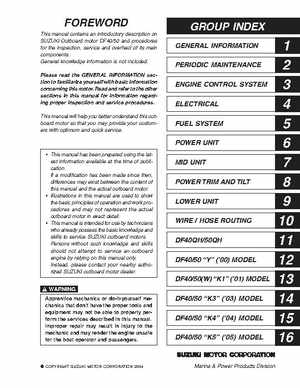 1996-2005 Suzuki DF40, DF50 Four Stroke Outboard Service Manual, Page 2