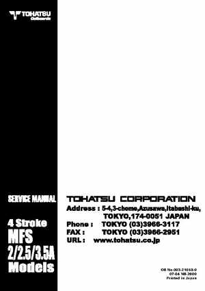 Tohatsu 4 Stroke MFS 2/2.5/3.5A Outboards Service Manual, Page 165