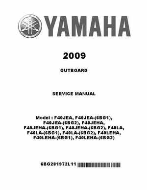 2009 Yamaha F40 Outboard Service Manual, Page 1