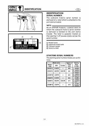 Yamaha Marine Outboards Factory Service / Repair/ Workshop Manual 225G 250B L250B, Page 9