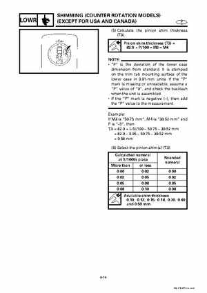 Yamaha Marine Outboards Factory Service / Repair/ Workshop Manual 225G 250B L250B, Page 218